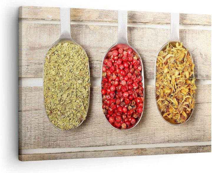 Bilder auf Leinwand Samen Kräuter Gewürze Gewürze Leinwandbild 70x50cm Wandbilder Dekoration Wohnzim
