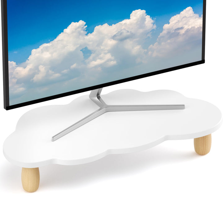 Monitorständer, Wolkenform, stabiles Holz, Computer-Monitor-Ständer, Mehrzweck-Ständer, Desktop-Orga