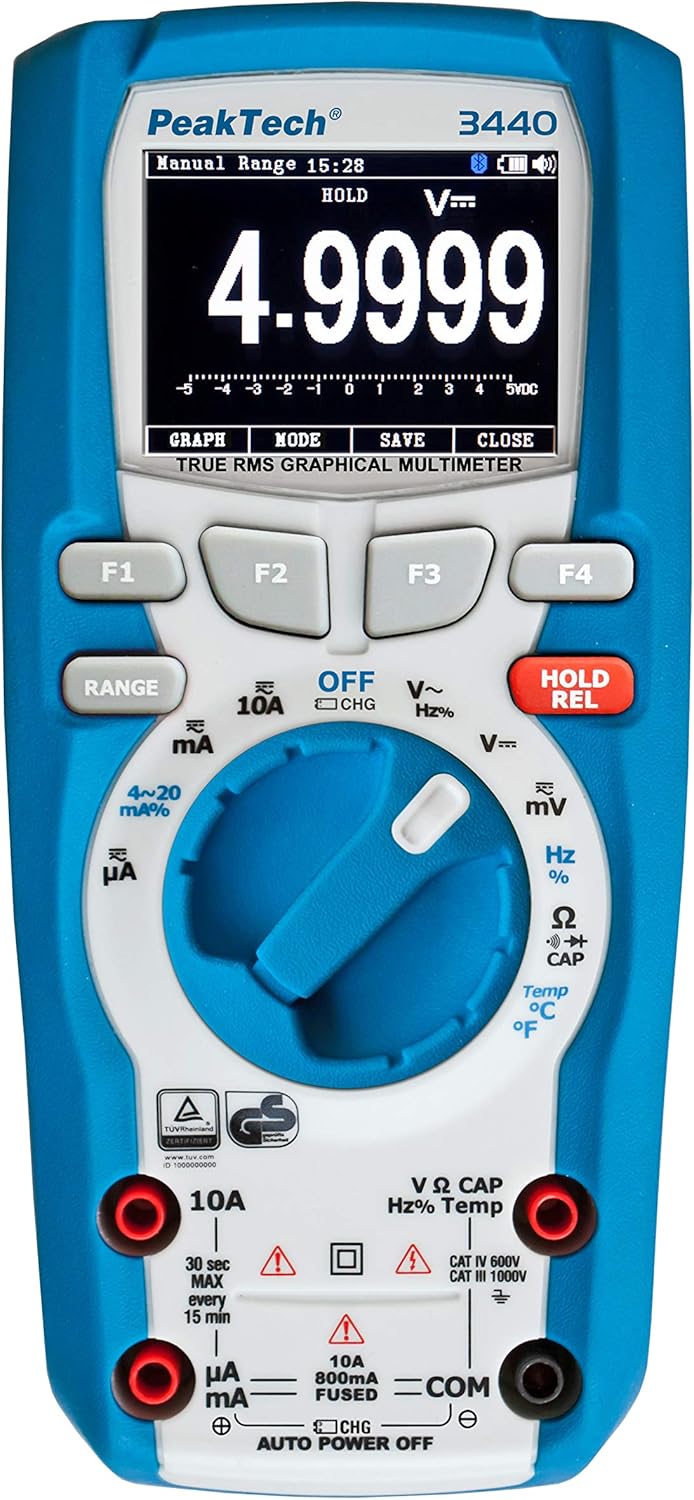 PeakTech 18157 True RMS Profi-Multimeter und PeakTech 200 Stromklemmenadapter-AC für Digitalmultimet