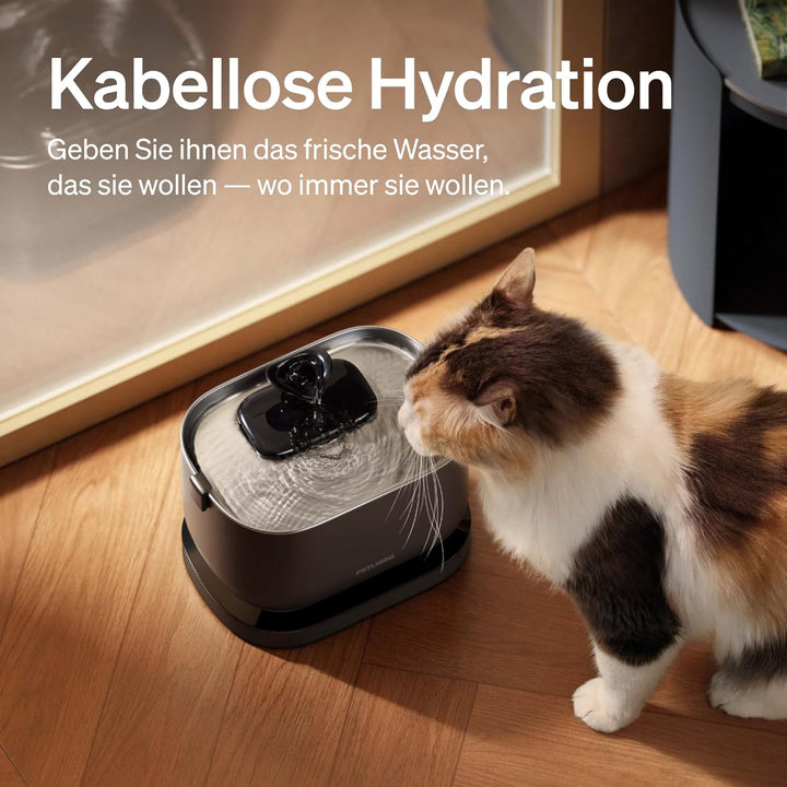 PETLIBRO Trinkbrunnen für Katze Kabellos mit Bewegungsmelder, 2,5L/84oz Dockstream Batteriebetrieben