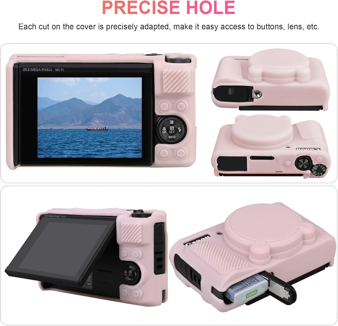 Canboc Case für Canon PowerShot SX740 SX730 HS Digitalkamera, Harte Tragetasche + weiche Silikon Sch