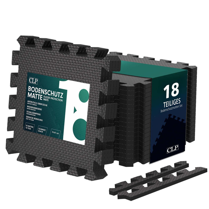 CLP Bodenschutzmatte Fitness 30x30 cm gross extra dick Set Puzzlematte, rutschfeste Schutzmatten für