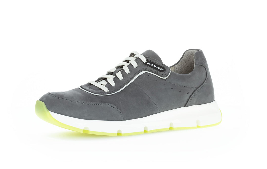 Pius Gabor Herren Sneaker,zertifiziertes Leder,Wechselfussbett,Superflex Sohle 44 EU Grau Platin 13,