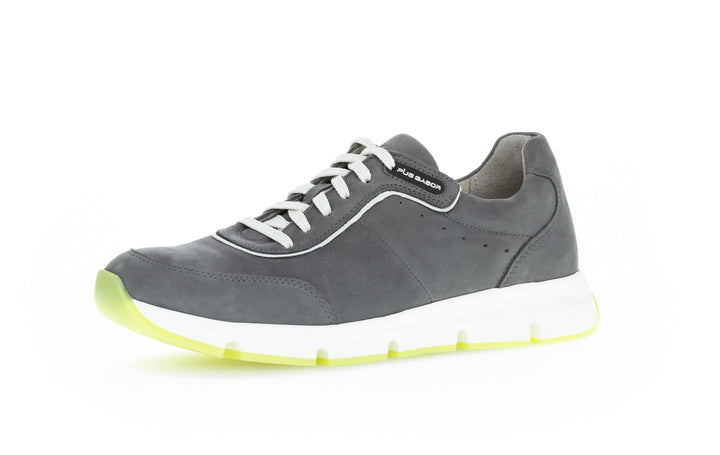 Pius Gabor Herren Sneaker,zertifiziertes Leder,Wechselfussbett,Superflex Sohle 44 EU Grau Platin 13,