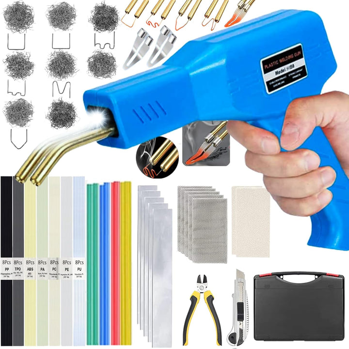 150W Kunststoff Schweissgerät, 2-in-1 kunststoff Schweissen Maschine mit 800PCS Schweissnägel (6-Mod