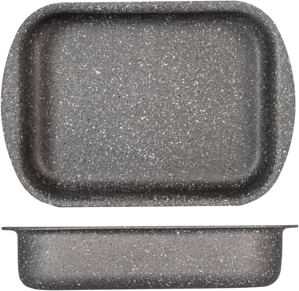 H&H Stone Grey Bratpfanne aus Aluminium mit Antihaftbeschichtung Stone 22 x 30 cm