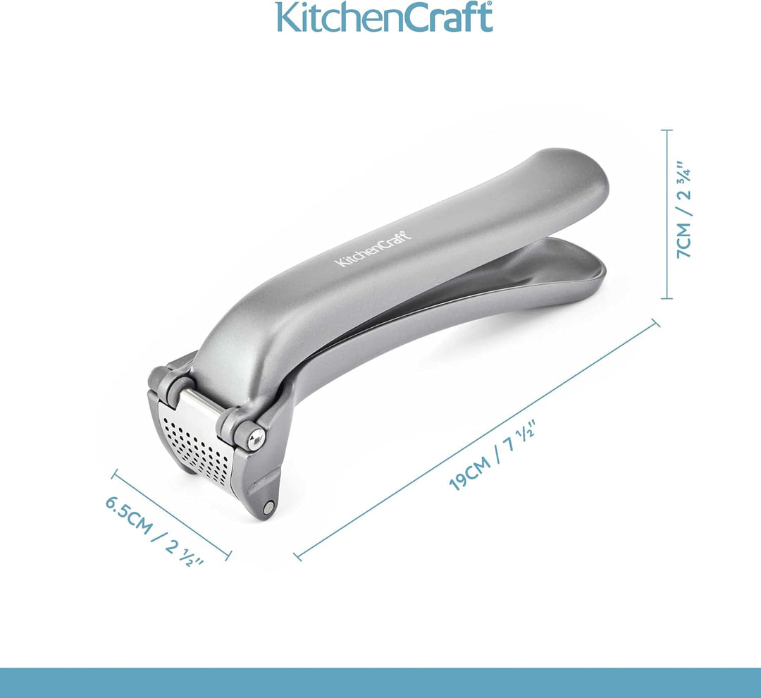 KitchenCraft Knoblauchpresse, leicht zu reinigen, Zerkleinerer und Presse für Knoblauchzehen, mit 36