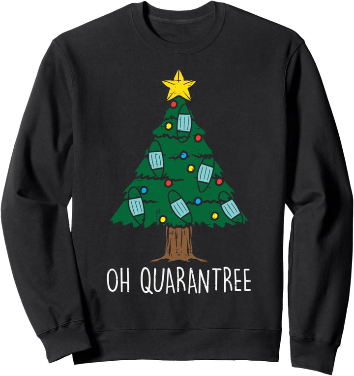 Christmas Tree Face Mask Quarantree Xmas Quarantine Gift Sweatshirt