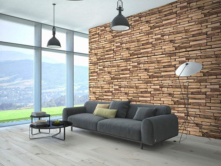 PVC Kunststoff Wandpaneele 3D Dekorative Fliesen Verkleidung - Naturschiefer (16 Stück/7,84 m²) 16 7