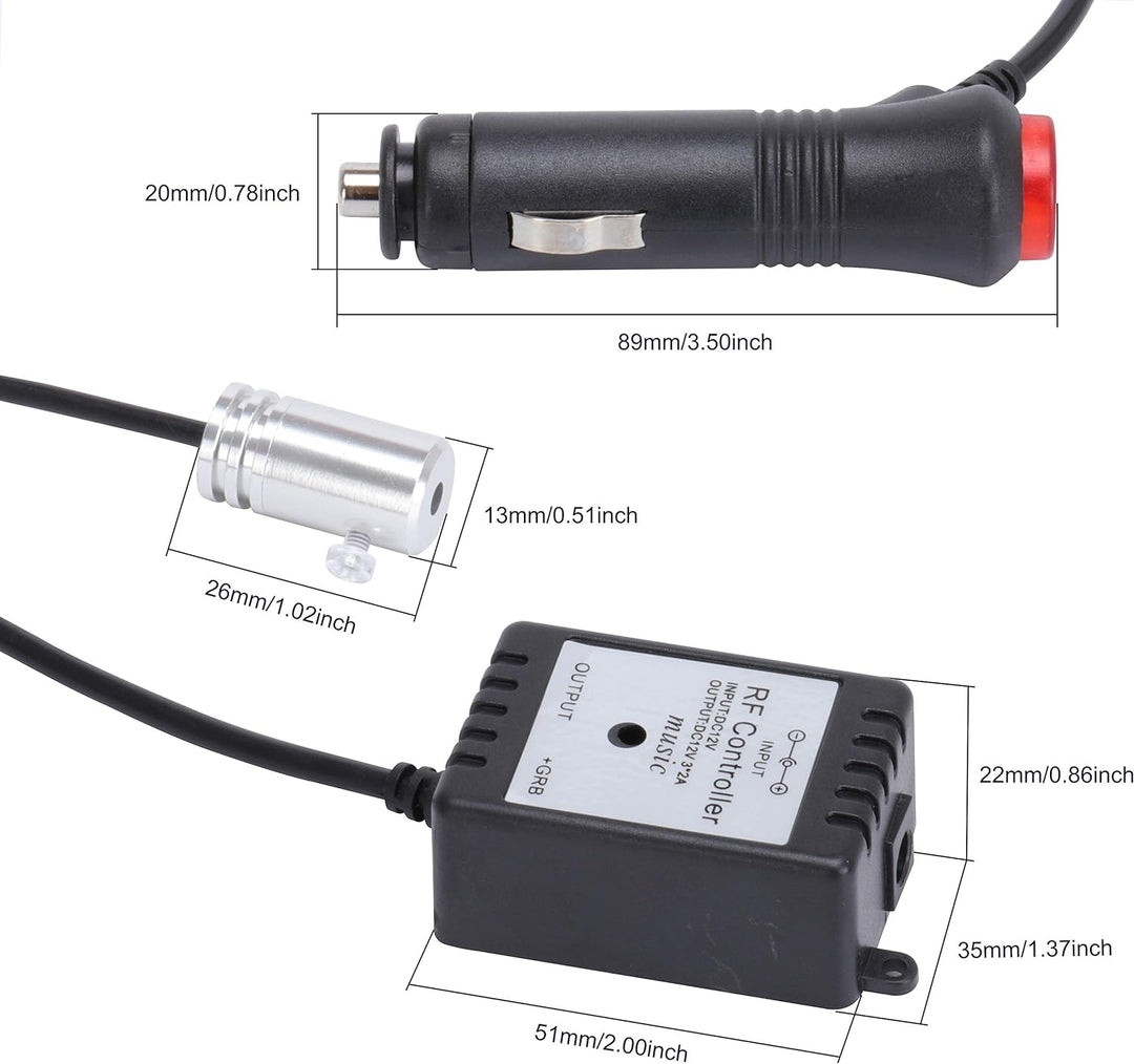 TABEN Auto Umgebungslicht RGB Fernbedienung Dekorative Lampe DIY Refit Flexibles Glasfaserrohr 8 Far