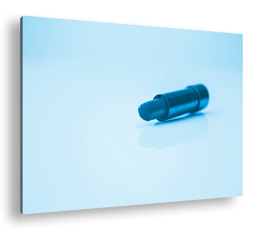 deyoli erotischer roter Lippenstift Format 80x60 Effekt: Monocrome Blau als Leinwandbild, Motiv fert