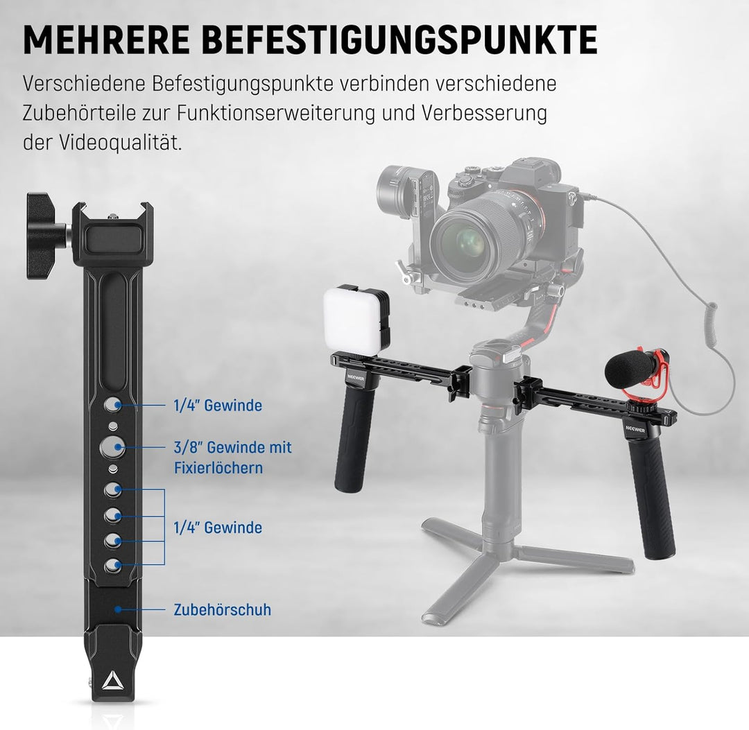 NEEWER Dual Griff Kompatibel mit DJI RS 2/RSC 2/RS 3/RS 3 Pro Ronin S Ronin SC Kamera Gimbal, Doppel