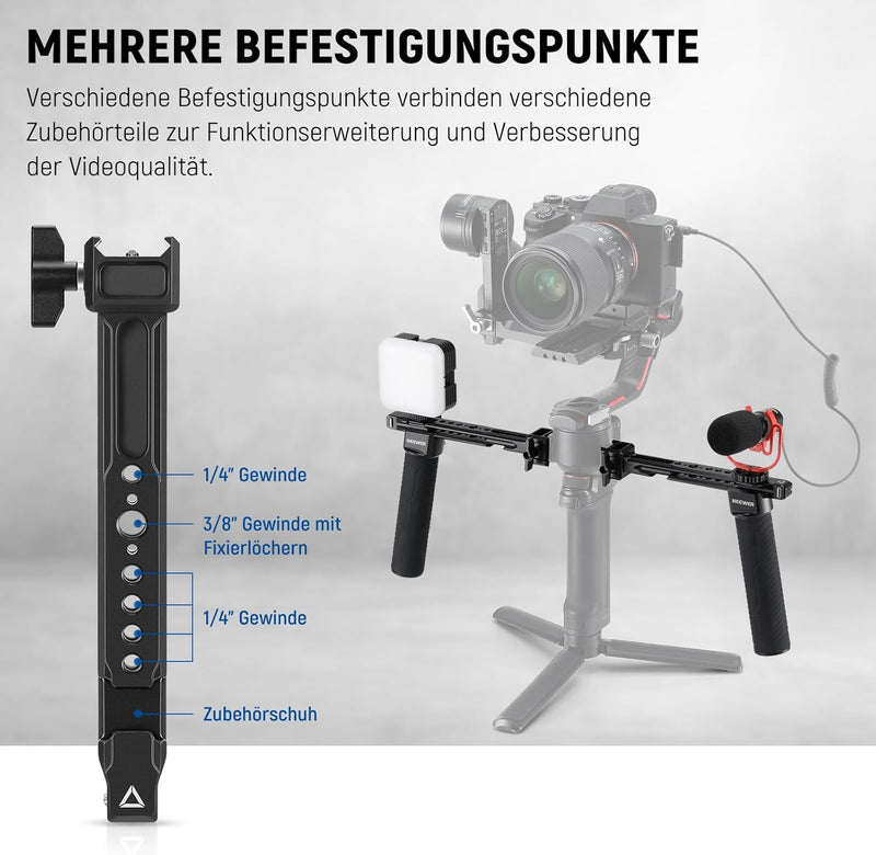 NEEWER Dual Griff Kompatibel mit DJI RS 2/RSC 2/RS 3/RS 3 Pro Ronin S Ronin SC Kamera Gimbal, Doppel