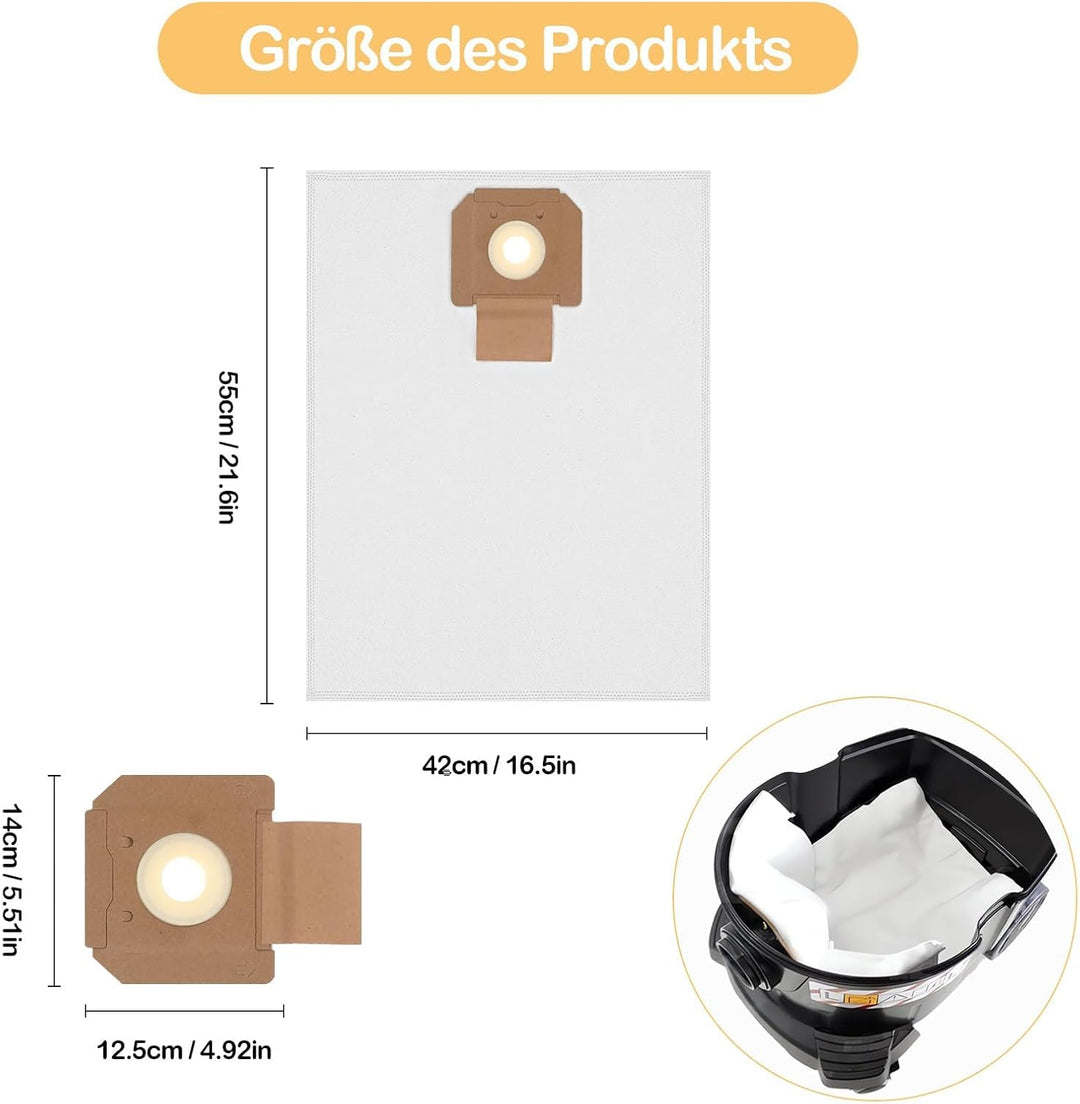 6 Staubsaugerbeutel für GAS 35 M AFC/ 35 L AFC/ 35 L SFC+, Bosch Vliesfilterbeutel Ersatzteil Bosch