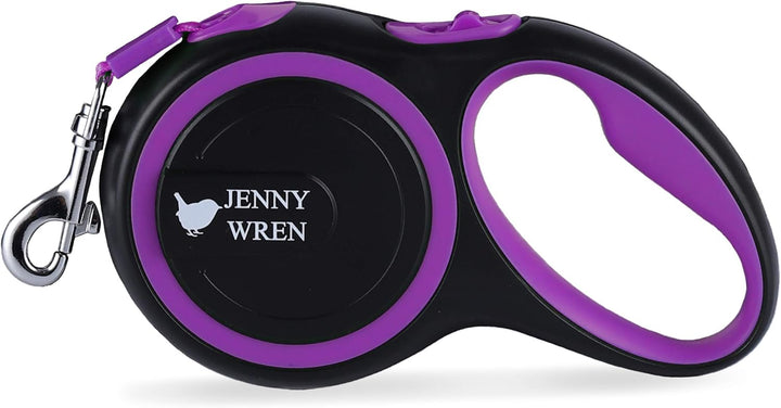 Jenny Wren Hundeleine, einziehbar, mit rutschfestem Griff, 5 m, Violett 16 FT / 5 Meter violett, 16
