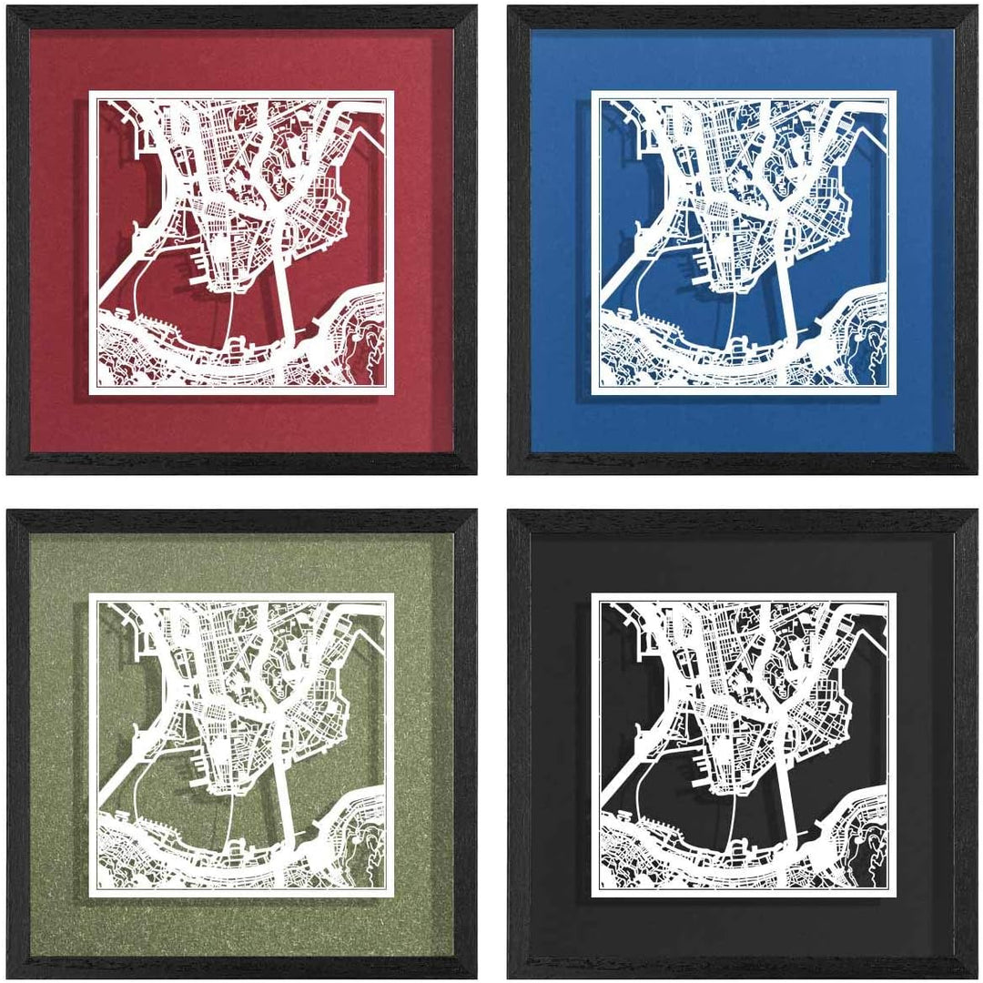 O3 DESIGN STUDIO - Marco de Papel para mapas, 22,8 x 22,8 cm, en Caja de Regalo, Fondo, autocambiant