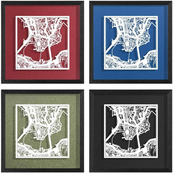 O3 DESIGN STUDIO - Marco de Papel para mapas, 22,8 x 22,8 cm, en Caja de Regalo, Fondo, autocambiant