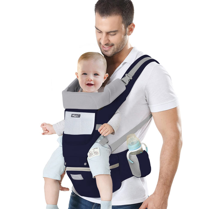 IULONEE Neugeborene Babytrage Baby Carrier Ergonomisch Babytrage mit Hüftsitz Multifunktional Kinder