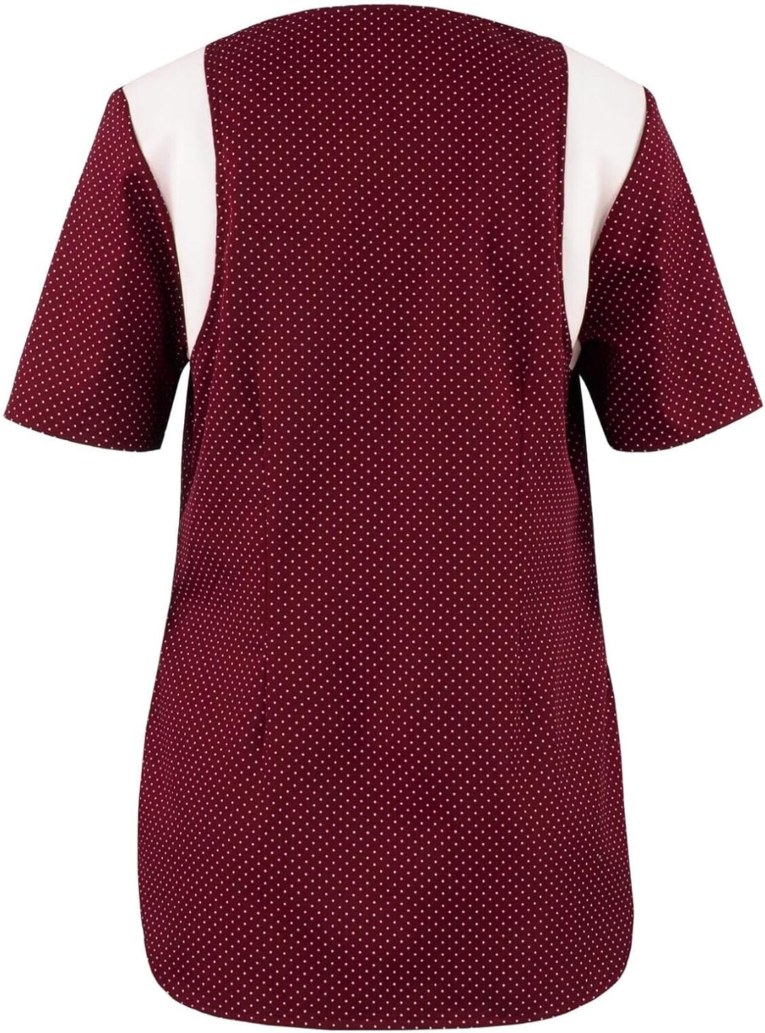 beb Damen Kasack Kurzarm Marine Weiss gepunktet 65% Polyester 35% Baumwolle L Weinrot/Weiss Gepunkte