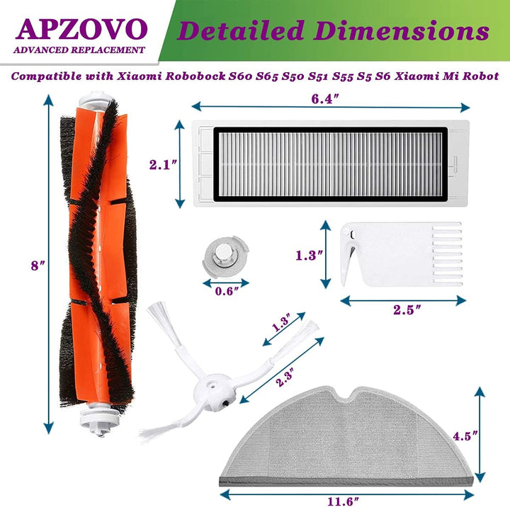 Zubehör für Xiaomi Saugroboter, Ersatzteile für Xiaomi Roborock S50 S51 S55 S5 max S6 S60 S65, HEPA