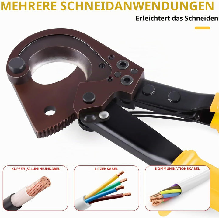 Flytuo Ratschen-Kabelschneider, robustes Werkzeug für Aluminium, Kupfer und elektrische Drähte bis 2
