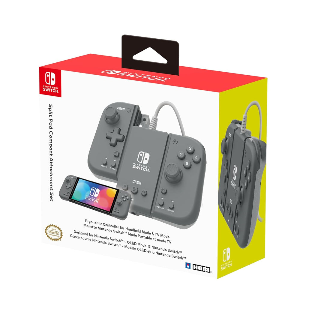 HORI Split Pad Compact Adapter Set (Schiefergrau) für Nintendo Switch/OLED - Ergonomischer Controlle