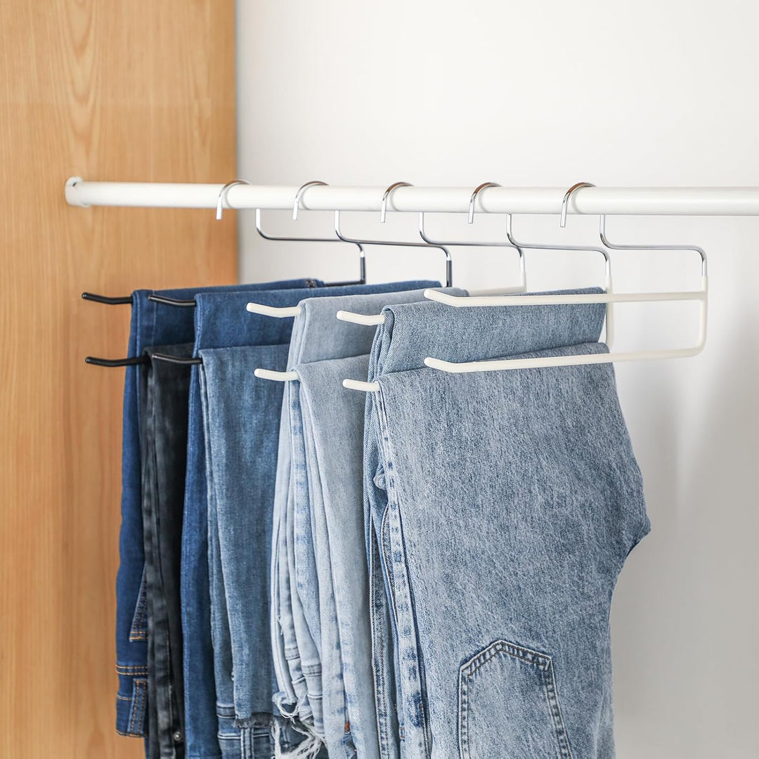 SHIMOYAMA Hosenbügel, 5 Pack, Hosen- und Kleiderbügel-Organisatoren, Doppelstabbügel mit offenen End