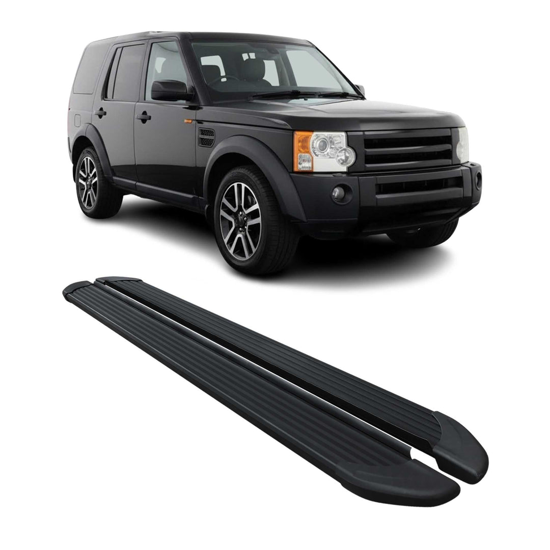 OMAC Schweller Trittbretter Schweller kompatibel mit Land Rover Discovery 2005-2009 Alu Schwarz OPA