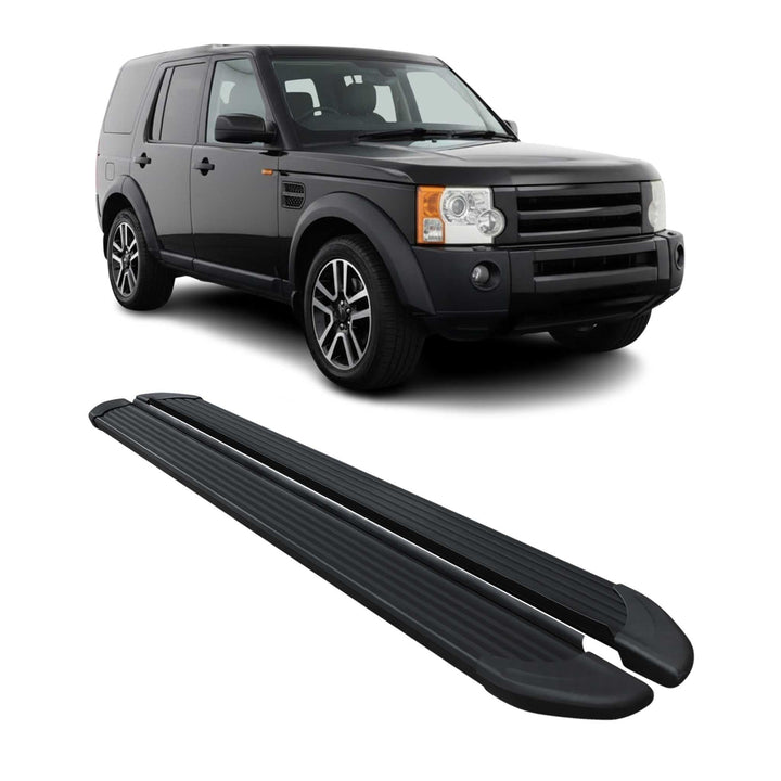 OMAC Schweller Trittbretter Schweller kompatibel mit Land Rover Discovery 2005-2009 Alu Schwarz OPA