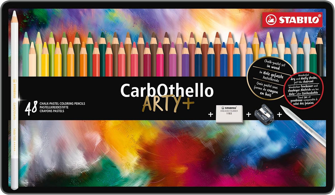 Pastellkreidestift - STABILO CarbOthello - ARTY+ - 48er Metalletui - mit 48 verschiedenen Farben 48e