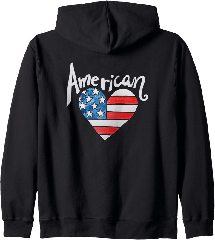 American Flag Heart USA 4th of July American Kapuzenjacke