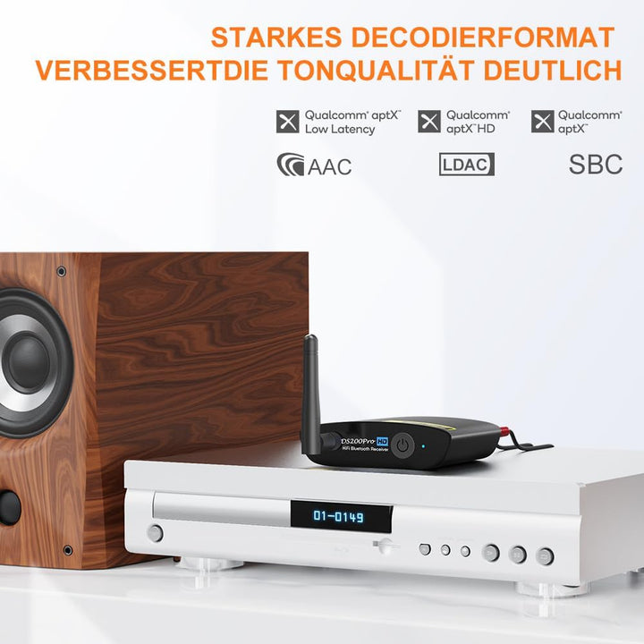 Bluetooth 5.3 HiFi Empfänger für Stereoanlage, Bluetooth Audio Adapter mit Audiophilem DAC (384kHz /