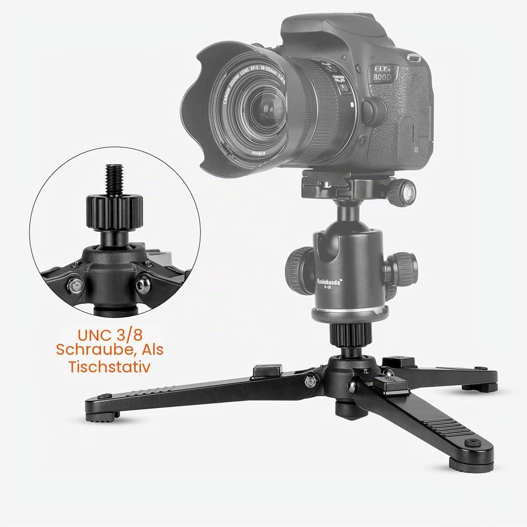Koolehaoda Mini Stativ, Universeller 3 Bein Einbeinstativ Basisständer, Unipod Stütze mit 3/8 Zoll S