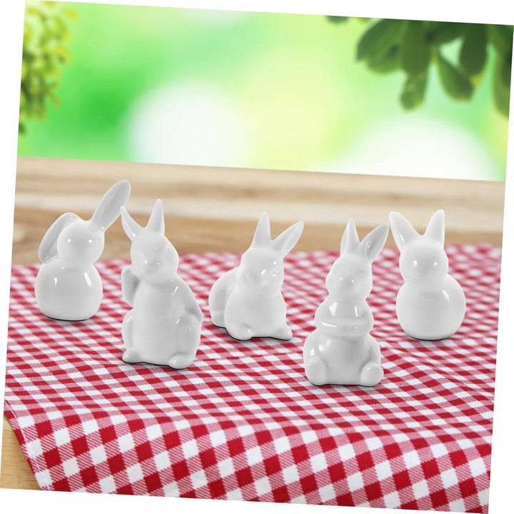 5st Kaninchen Aus Keramik Heimzubehör Strumpf Stuffer Leckereien Klein Miniatur-hase Häschen-statue