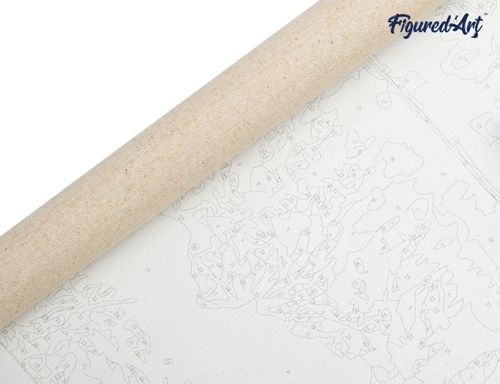 Figured'Art Malen Nach Zahlen Erwachsene Mit Rahmen Art-Deco-Frau - Paint by Numbers Basteln DIY Bas