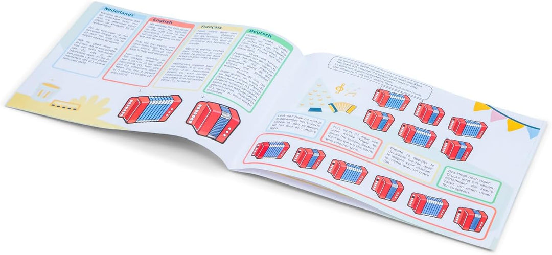 New Classic Toys Akkordeon mit Notenbuch - weiss, Weiss