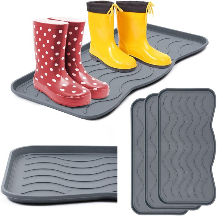 Set Schuhabtropfschale Schuhmatte wasserdichte, pflegeleicht, Kunststoffmatte schützt Böden Schuhabl