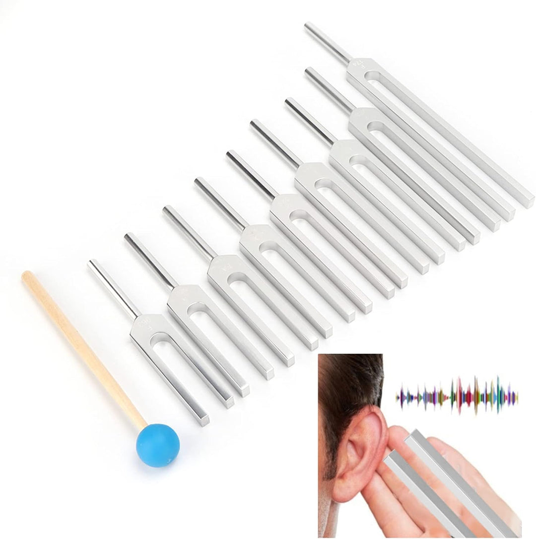 ANKROYU 9 Stück Stimmgabel Set, Tuning Fork 174/285/396/417/528/639/741/852/963 Hz Klangheilungsther