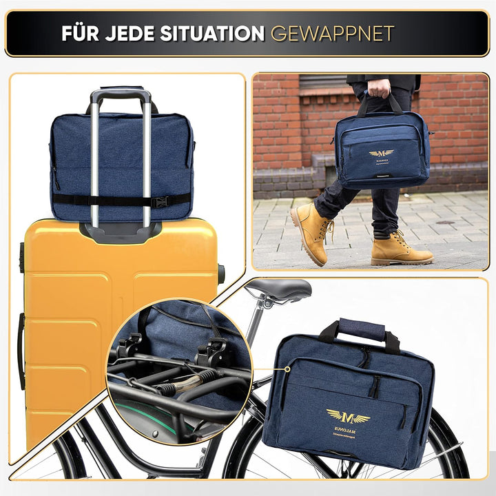 MALONUS Laptoptasche 15,6" | Gepäcktägertasche für Büro | Fahrradtasche für Studium | Arbeitstasche