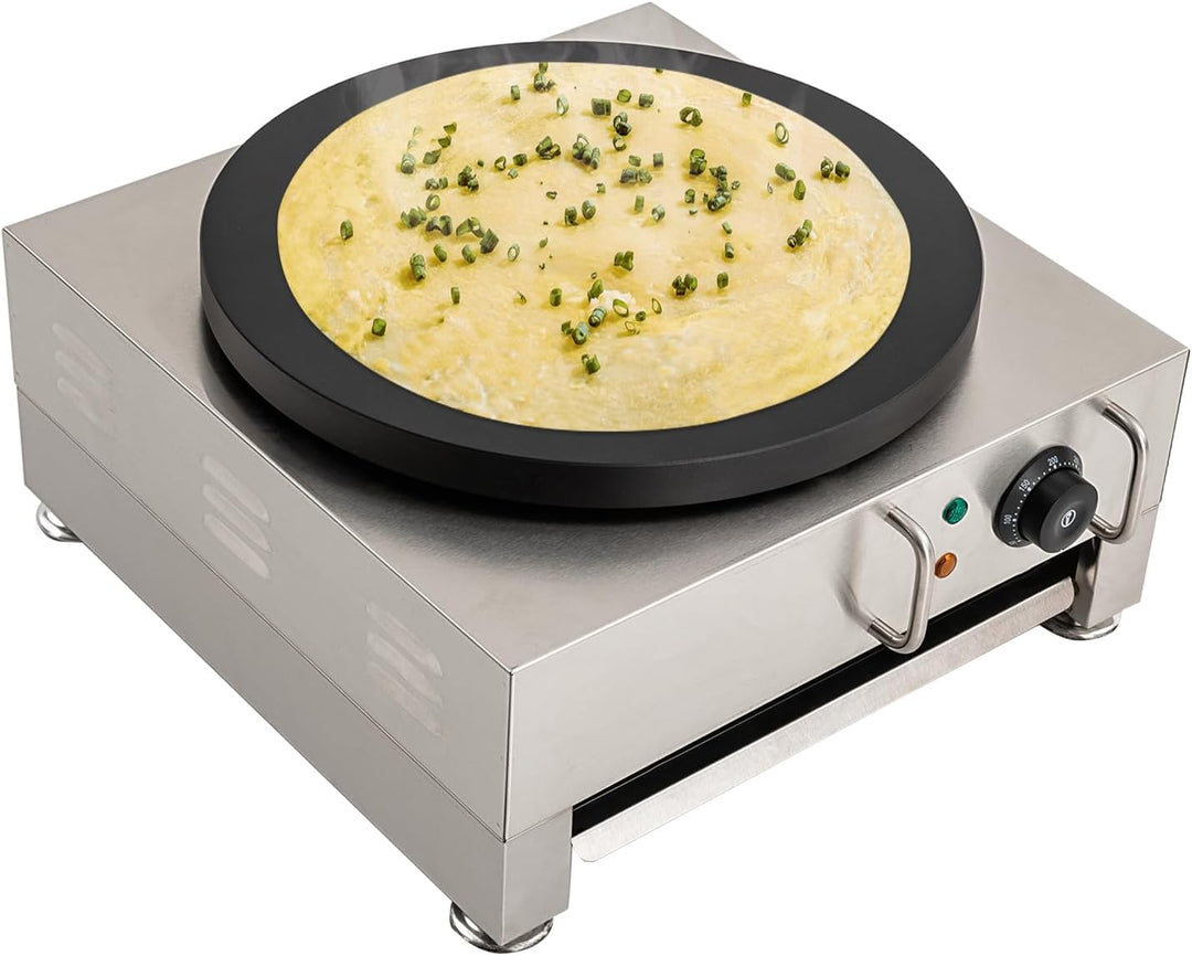 Crepes Maker Crepesmaker,220V 2.8 kW Crepesplatte,40cm Edelstahl Crepe-Maschine, 50-300℃ Einstellbar