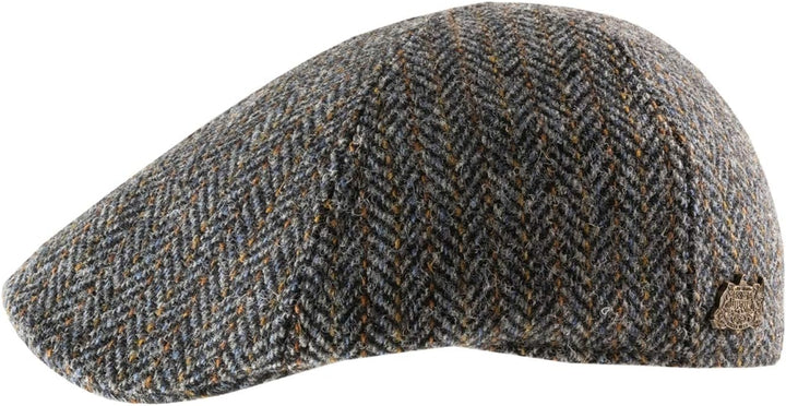 Stetson Texas Harris Tweed Flatcap Schirmmütze Schiebermütze Wollcap Herren - Made in Germany mit Sc
