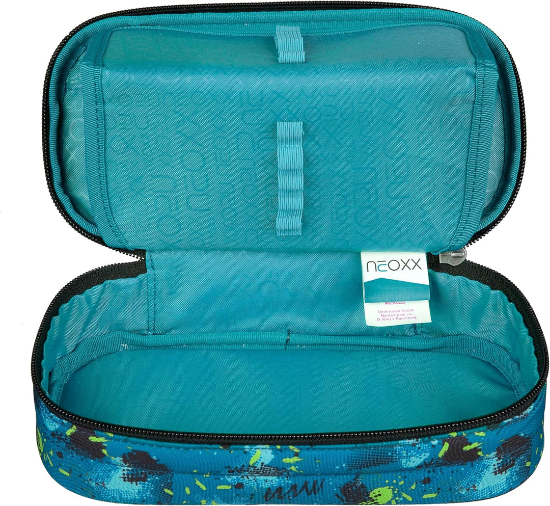 neoxx - Jump Schlamperbox - Recycelte PET-Flaschen, Hauptfach mit Reissverschluss, 10 Stifteschlaufe