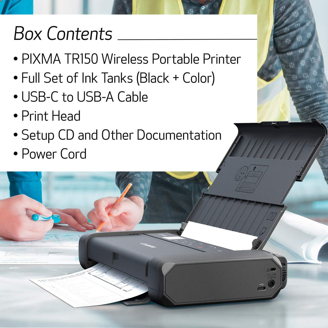 Canon PIXMA TR150 mobiler Drucker (WLAN, Cloud, AirPrint, 4.800 dpi x 1.200 dpi, Highspeed USB Typ C