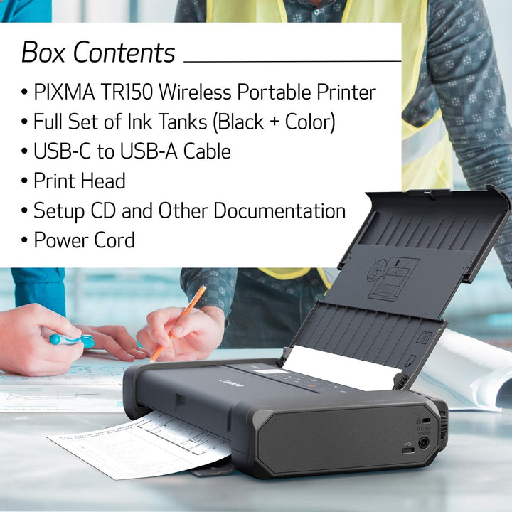 Canon PIXMA TR150 mobiler Drucker (WLAN, Cloud, AirPrint, 4.800 dpi x 1.200 dpi, Highspeed USB Typ C