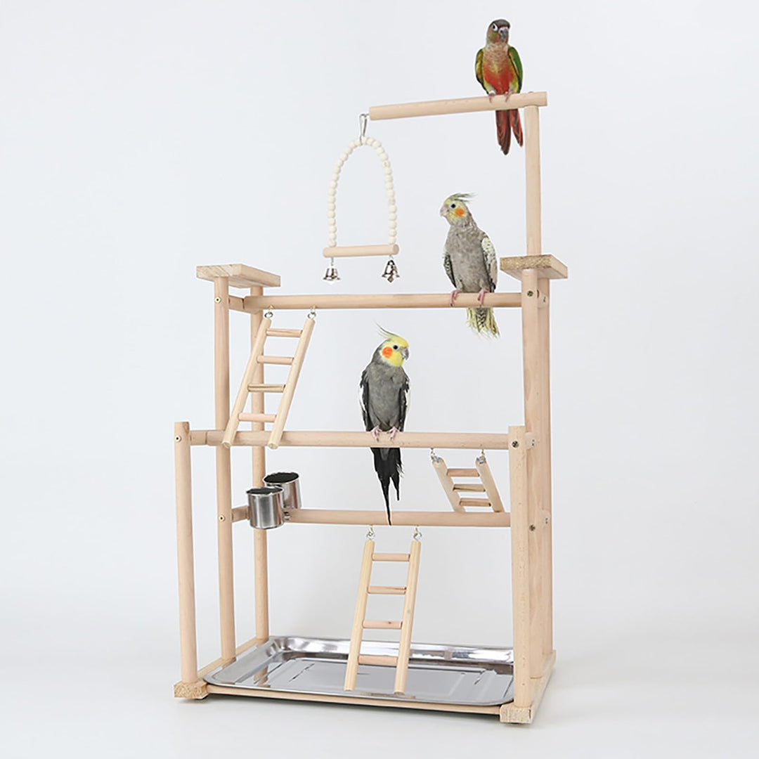 TEMU-SC Parrot Playstand, Bird Playground Wood, Wellensittich spielzeug, Wellensittich käfig, Wellen