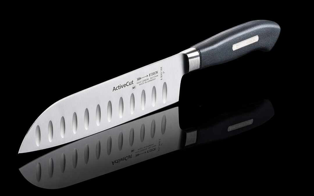 F. DICK Santoku, Küchenmesser, ActiveCut (Messer mit Klinge 18 cm, X30Cr13 Stahl, nichtrostend, 54°