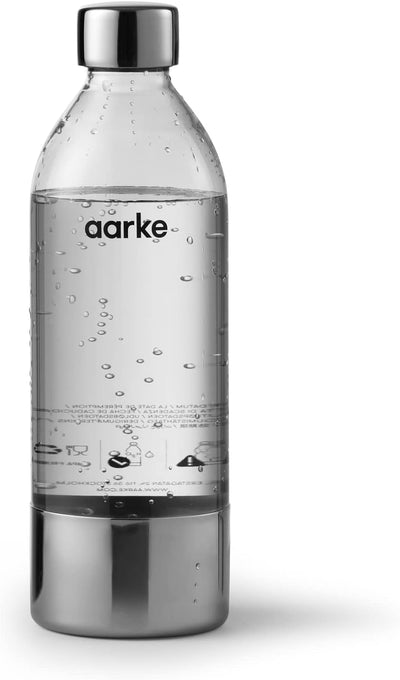 Aarke Carbonator 3, Wassersprudler aus Edelstahl mit 2 x BPA-frei Flaschen, Mattschwarz Finish