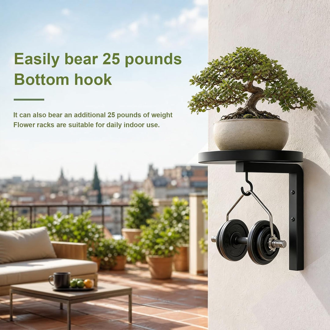 Pflanzenständer, Blumenständer Metall Wand mit Haken 2 Stück Pflanzenregal Plant Stand Indoor Flower