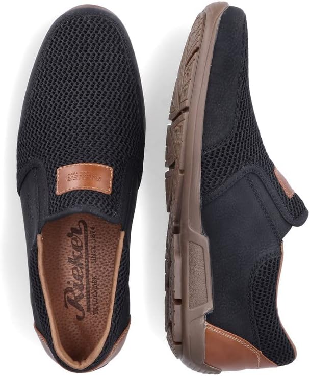 Rieker Herren Slipper 09069, Männer Slip On 44 EU Schwarz 00, 44 EU Schwarz 00