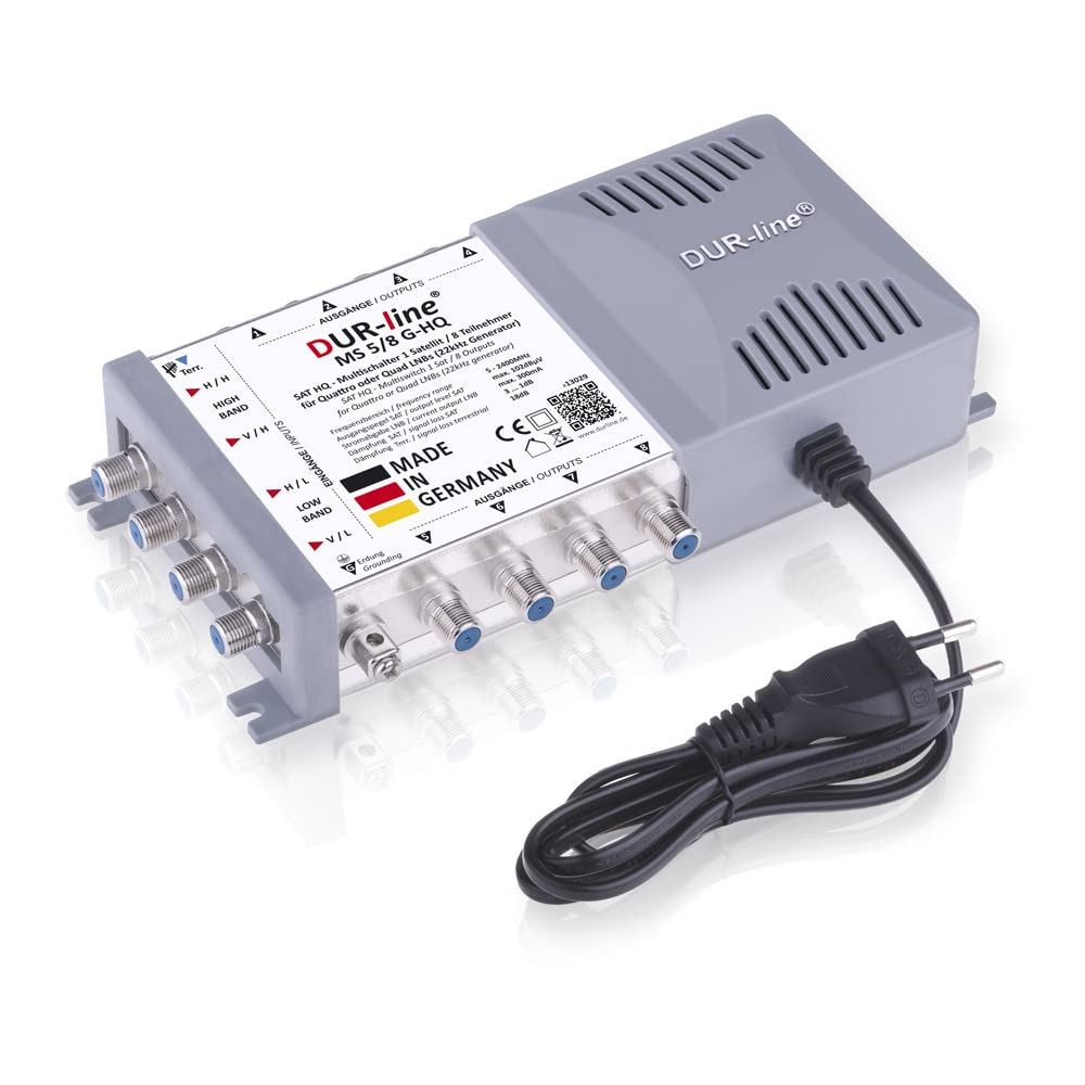 DUR-line MS 5/8 G-HQ - Multischalter - Made in Germany - SAT Multischalter für 8 Teilnehmer/TV - str